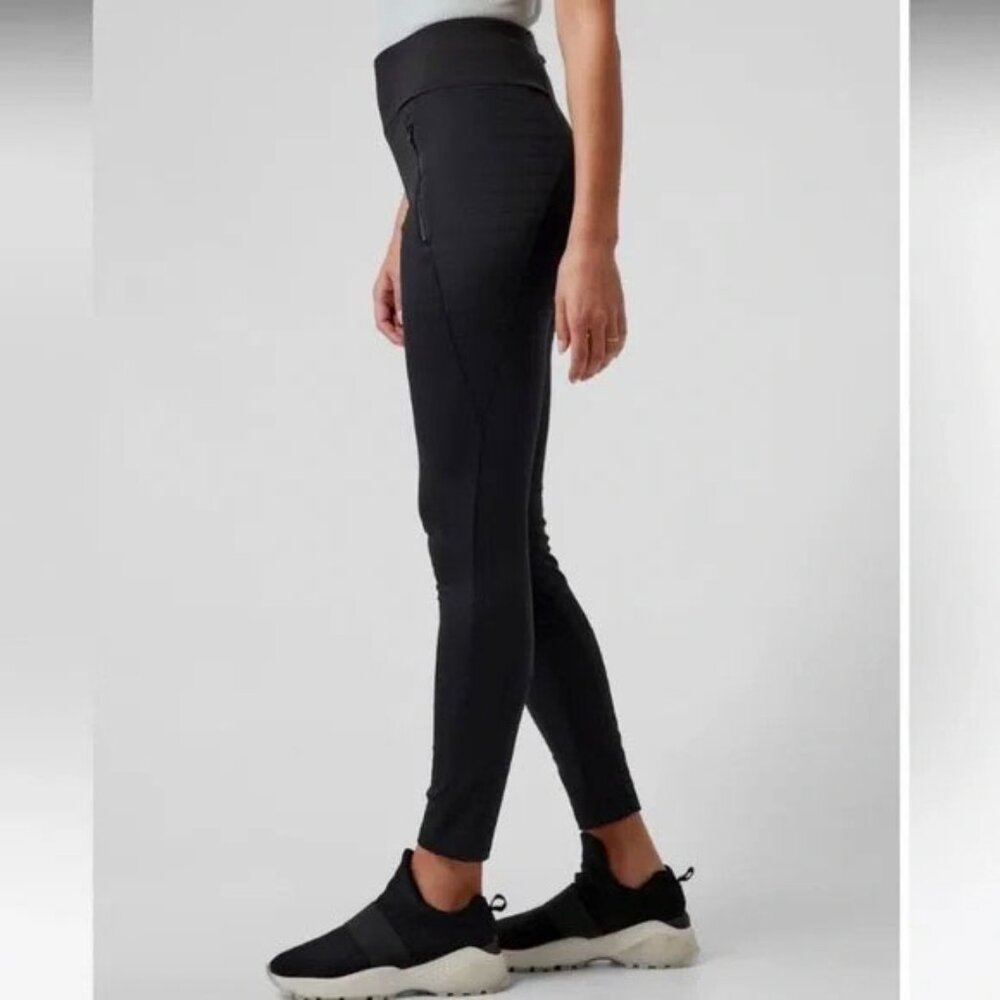 ❤️ Athleta Peak Hybrid Fleece Lined Tight Legging Black Medium $119 Like New!!